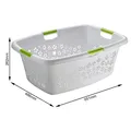 Produktbild: ROTHO WÄSCHEWANNE WÄSCHEKORB 50 LITER FLOWERS OFFEN GRAU NEU