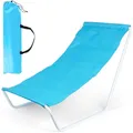 Produktbild: Vilde | Gartenliege - Sonnenliege - 86 x 51,5 cm - Blau - Tasche für Liegestuhl im Set - Strandliege - Campingliege - Klappbar
