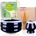 Produktbild: Goodwei BIO Matcha aus Japan im Matcha-Set komplett mit hochwertiger Matcha Schale aus Keramik, Matcha Besen und Besenhalter | Geschenkset für Teezeremonie (Kori)