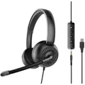Produktbild: Speedlink METIS USB-Stereo-Headset, 3,5 mm Klinke mit USB-Soundkarte, schwarz