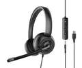 Produktbild: Speedlink METIS Stereo USB Headset PC – leichtes Headset mit Mikrofon und Kabelfernbedienung, kabelgebunden USB-A und 3,5 mm-Klinkenstecker, Kopfhörer mit Kabel, Aufbewahrungstasche, schwarz