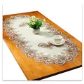 Produktbild: Spitze Oval Tischläufer Gestickte Tischdecke Spitze Deckchen Deckchen Oval Decke Handtuch Für Wohnzimmer Schrank Couchtisch, 50x110cm, Grau