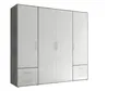 Produktbild: Stella Trading Kleiderschrank in Beton Optik, Weiß - Vielseitiger Drehtürenschrank 4-türig mit viel Stauraum für Ihr Schlafzimmer - 206 x 195 x 60 cm (B/H/T)