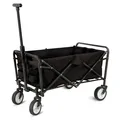 Produktbild: Bollerwagen faltbar schwarz 300D Oxford - 75 x 46 cm - Strand Karren Hand Wagen