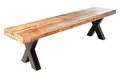 Produktbild: riess-ambiente.de Industrial Sitzbank Iron Craft 160cm Mangoholz mit schwarzen X-Beinen