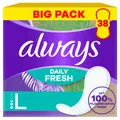 Produktbild: always Slipeinlage Daily Fresh Pflanzenbasiert, Long BigPack 38 Slipeinlage