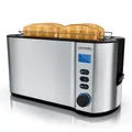 Produktbild: Arendo MANHA 4 Scheiben Edelstahl Langschlitz Toaster 1500W LCD Display 3 Tasten