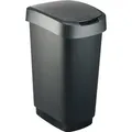 Produktbild: Swingeimer Twist 50 l schwarz silber Mülleimer & Abfallbeutel - Rotho
