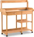 Produktbild: MCombo Pflanztisch Gärtnertisch Blumentisch mit Waschbecken Ablage Natur 0458