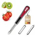Produktbild: Westmark Schäl-Set, 3-tlg.: 1 Tomaten-/Kiwischäler + 1 Julienne-Klinge + 1 Standard-Klinge, 1 Schäler - 3 Klingen, Tomfix Gallant, Rostfreier Edelstahl/Kunststoff, Schwarz/Rot, 294622E6