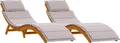 Produktbild: vidaXL Sonnenliege 2 pcs Taupe 184 x 55 x 64cm Massivholz Akazie