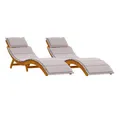 Produktbild: vidaXL Gartenliege Sonnenliege 2 pcs Taupe 184 x 55 x 64cm Massivholz, 2 St.