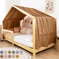 Produktbild: lilimaus Hausbett Himmel [in 12 Farben] Betthimmel Hausbett aus 100% Baumwolle Musselin - Stoffhimmel für Hausbett Deko Mädchen & Jungen - Himmel für Hausbett Kinder - Bett Vorhang Kinderbett