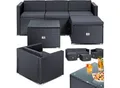 Produktbild: KESSER® Polyrattan Lounge Aruba – Gartenlounge für 4-5 Personen Gartenmöbel-Set Sitzgruppe aus 3er Gartensofa, Sessel, Hocker und Beistelltisch mit Sitzkissen - für Garten, Terrasse und Balkon