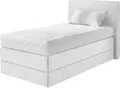 Produktbild: Boxspringbett, weiß, B:105cm L:205cm, Microvelours (100% Polyester), WESTFALIA SCHLAFKOMFORT, Komplettbetten, Boxspringbett, wahlweise mit Kaltschaum-Topper