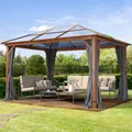 Produktbild: TOOLPORT 3x4 m Hardtop Gartenpavillon, inkl. 4 Seitenteile, loft grey - (300192)