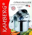 Produktbild: KAMBERG Couscous-Topf, Edelstahl, Kochtopf, 2 in 1 grau, 27,5 x 27,5 x 28,3 cm