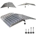 Produktbild: WORHAN Mobil Schwellenrampe Variable Höhenverstellung Ladeplattform Stufenrampen Rollstuhlrampe Alu Aluminium Rampe Türschwellenrampe TR87