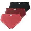 Produktbild: Schiesser Brasilslip Modern Multipacks (3er Pack) Spitzenbänder, Single-Jersey, Baumwollmischung bunt 36