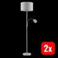 Produktbild: Lindby Colima Stehleuchte Stehlampe Standleuchte Stoff Leselampe E27 LED 2 STÜCK