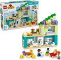 Produktbild: LEGO DUPLO 3-in-1 Modernes Familienhaus mit Figuren - Kleinkinder Lernspielzeug für Feinmotorik - Montessori Spielzeug mit Puppenhaus Zubehör - Geschenk für Mädchen und Jungen ab 2 Jahren - 10470
