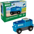 Produktbild: BRIO 33130 Blaue Batterie Frachtlok, aus Kunststoff, batteriebetrieben
