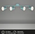 Produktbild: Deckenleuchte drehbar Retro 4xE14 40W schwenkbar mint-weiß Metall Briloner
