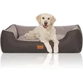 Produktbild: Knuffelwuff Hundebett Luke aus Velours mit feinem Handwebcharakter XL 105 x 75cm Schwarz-Grau