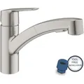 Produktbild: Grohe Quickfix Start Küchenarmatur 30531dc1 Supersteel, Herausziehbare Dual Spülbrause
