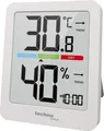 Produktbild: techno line WS9456, Thermo-Hygrometer, Innenthermometer, Bürothermometer, Raumkomfortanzeige, Luftfeuchte- und Temperaturanzeige, Uhrzeit, Hintergrundbeleuchtung über Touchsensor, hochwertiges Display