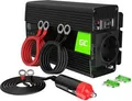 Produktbild: Green Cell INV05DE. Zweck: Universal, Netzteiltyp: Auto, Eingangsspannung: 12 V. Produktfarbe: Schwarz, Kühlung: Aktiv. Breite: 106 mm, Tiefe: 175 mm, Höhe: 60 mm. Menge pro Packung: 1 Stück(e), Mitgelieferte Kabel: Gleichstrom (INV05DE)