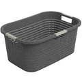 Produktbild: Rotho Country Wäschekorb 40l, Kunststoff (PP) BPA-frei, anthrazit, 40l (58.0 x 38.9 x 25.1 cm)