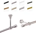 Produktbild: Gardinenstange Vorhangstange 19 mm mit Endkappen, einfache Montage,  Decke, 1-läufig, Edelstahl, 420 cm