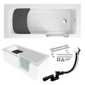 Produktbild: BADLAND Premium SET 5in1 Badewanne Rechteck Acryl Weiß Wanne, Seniorenbadewanne mit Glastür und Holzsitz AVO 170x75 cm, Rechts, Made in EU, mit Ablaufgarnitur und Füßen
