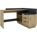 Produktbild: Mid.you Eckschreibtisch, Anthrazit, Eiche Artisan, Holzwerkstoff, 3 Schublade(n) Schubladen, rechteckig, Wange, 129x105x84 cm, Fsc, Stauraum, seitenverkehrt montierbar, Holzmöbel, Holztische, Schreibtische Holz