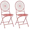 Produktbild: Beliani - Set aus 2 Garten-Bistrostühlen Rot Eisen klappbar für den Außenbereich UV-Rostbeständigkeit Französisch Retro-Stil
