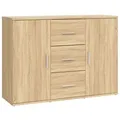 Produktbild: vidaXL Sideboard NA Sideboard Sonoma Eiche 91x29,5x65 cm Spanplatte Kommode bunt