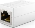 Produktbild: deleyCON 1 Stück RJ45 Kupplung (1000 Mbit) Gigabit LAN Kabel Verlängerung Netzwerkkabel Ethernet Adapter Verbinder Kompatibel zu Cat8, Cat7, Cat6, Cat5 Patchkabel DSL POE 2X RJ45 Buchse - Weiß