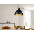 Produktbild: Industrial Pendelleuchte einflammig Metall Schwarz Gold für Esstisch & Kochinsel - Weiß