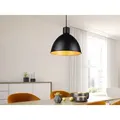 Produktbild: Pendelleuchte Telme Metall Lampenschirm Schwarz Gold, Ø 30cm