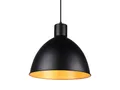 Produktbild: meineWunschleuchte Pendelleuchte im Industrie Look mit Metall Lampenschirm Ø 30cm in Schwarz matt und innen Gold