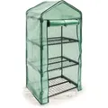 Produktbild: Relaxdays Foliengewächshaus Balkon 125 x 70 x 50 cm HxBxT, 3 Regale Treibhaus, Terrasse Anzuchthaus platzsparend, grün