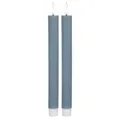 Produktbild: LED-Echtwachskerzen, Flamme Stripe, 2er-Set, 1 warmweiße flackernde LED, blau;