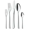 Produktbild: WMF Virginia Besteckset, 12 Personen, 66 teilig, 60 Teile mit Servierbesteck, eingesetzte Messerklinge, Cromargan protect Edelstahl teilmattiert, k... - Silber