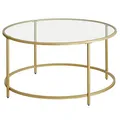 Produktbild: VASAGLE Couchtisch rund Glas gold 84,0 x 84,0 x 45,5 cm, 1 St.
