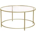 Produktbild: Vasagle Couchtisch LGT21G, transparent, aus Glas / Metall, 84 x 45,5cm (ØxH), rund
