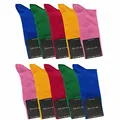 Produktbild: ca·wa·so Herren Socken aus 100% Baumwolle | Reine Baumwollsocken im 10er-Set | Freizeitsocken ohne Naht mit verstärkter Ferse & Spitze (43-46, farbig 1)