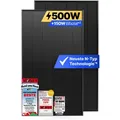 Produktbild: Solakon® Solarpanel 500W Bifazial Glas-Glas N-Type – Solarmodul Full Black 40V für Balkonkraftwerk / Photovoltaikanlage (1 Stück)