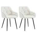 Produktbild: 2x Esszimmerstühle Polsterstuhl Küchenstuhl Gepolstert Creme EZS02cm-2