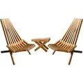 Produktbild: holz4home Skandinavische Gartenmöbel aus Kiefer Set 2 Liegestühlel 1 Tisch